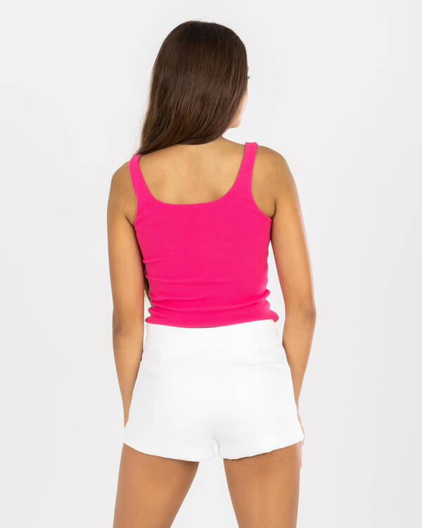 Mooloola Girls' Basic Square Neck Rib Tank Top for Womens
