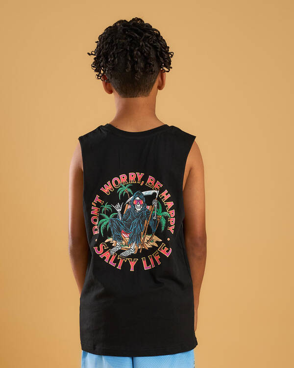 Salty Life Boys' Be Happy Muscle Tank for Mens
