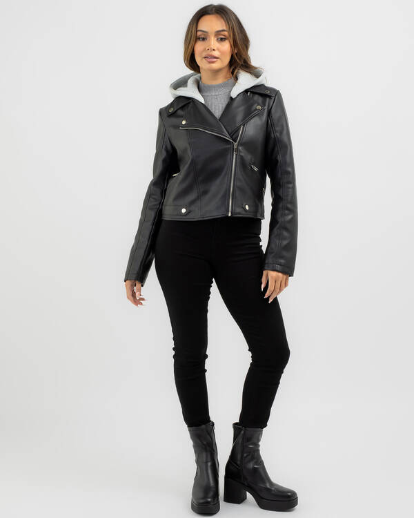Ava And Ever Raven Faux Leather Jacket for Womens
