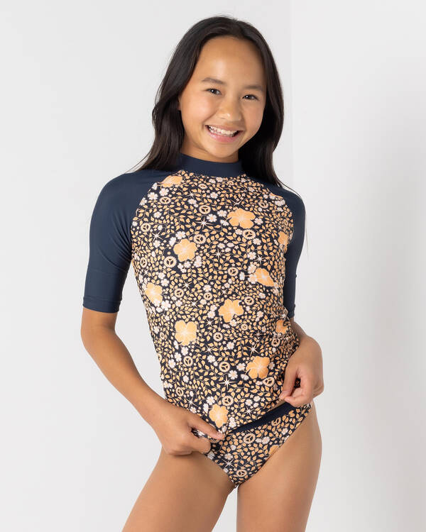 Rip Curl Girls' Summer Sol Short Sleeve Rash Vest for Womens