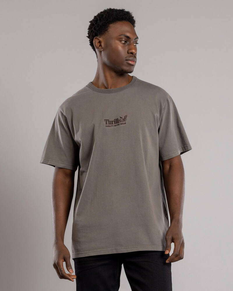 Thrills Workwear Embro Merch Fit T-Shirt for Mens
