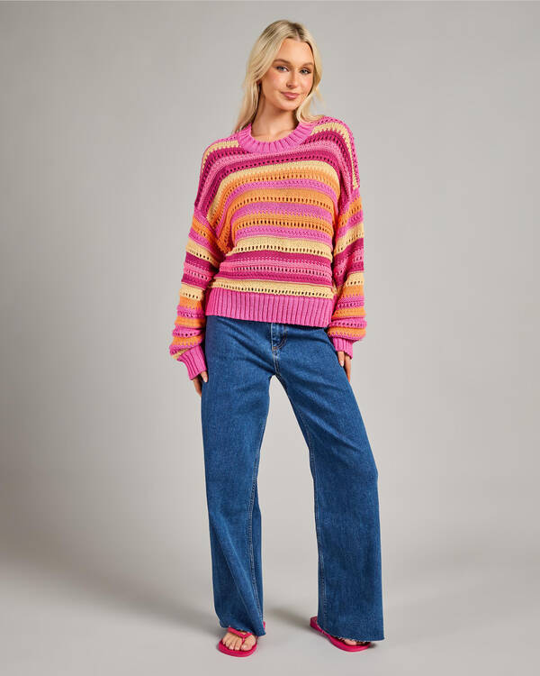 Rip Curl Neon Isles Cotton Stripe Jumper for Womens