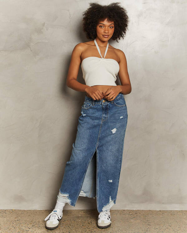 DESU Aire Maxi Denim Skirt for Womens