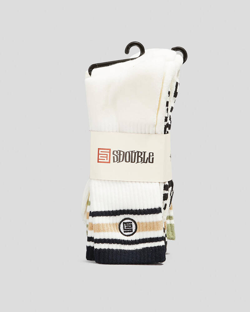 S-Double Stripe S-Dot Socks 3 Pack for Mens