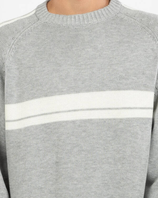 Rusty White Lines 2.0 Knitted Crew Jumper for Mens