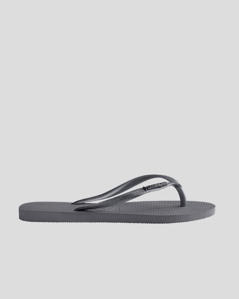 Havaianas Slim Metal Logo Thongs for Womens