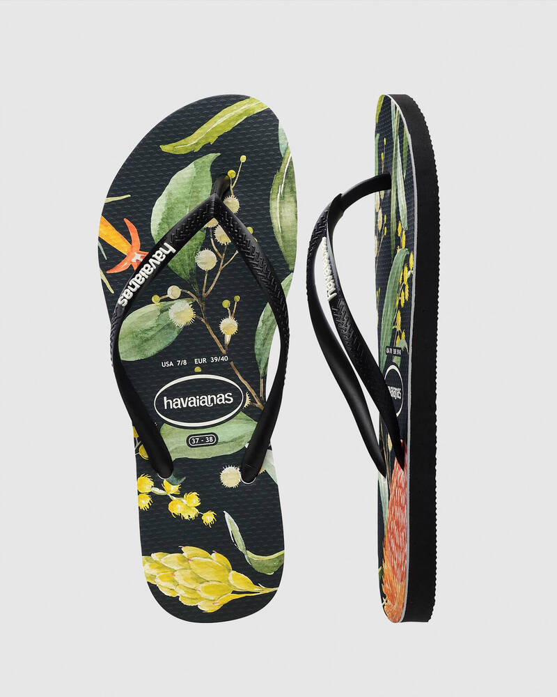Havaianas Kids' Slim Fauna Bush Flower Thongs for Womens
