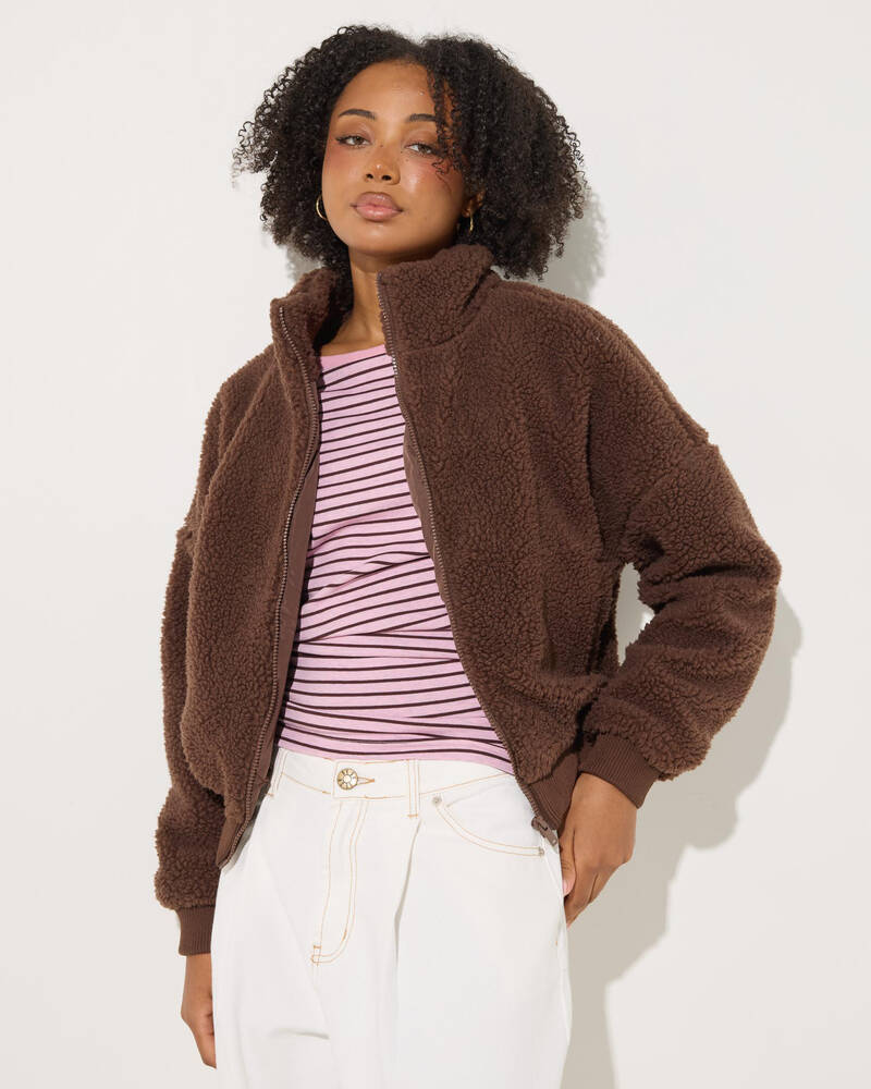 Ava And Ever Mortiz Teddy Bomber Jacket for Womens