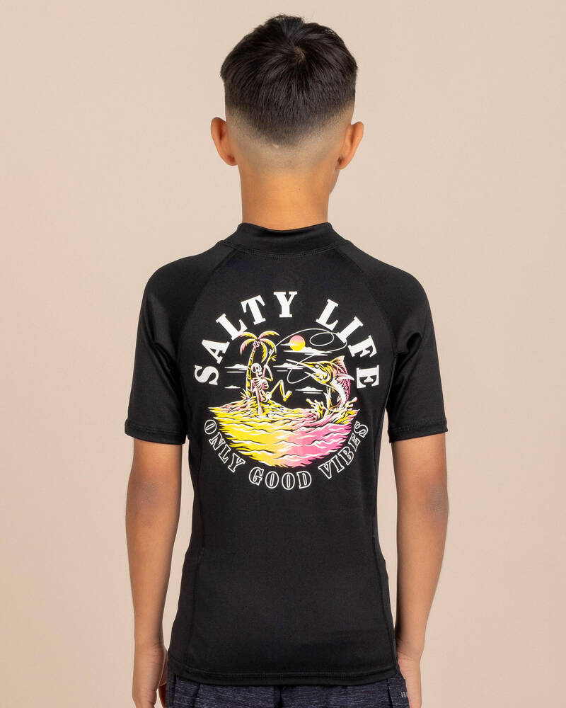 Salty Life Boys' Good Vibes Short Sleeve Rash Vest for Mens