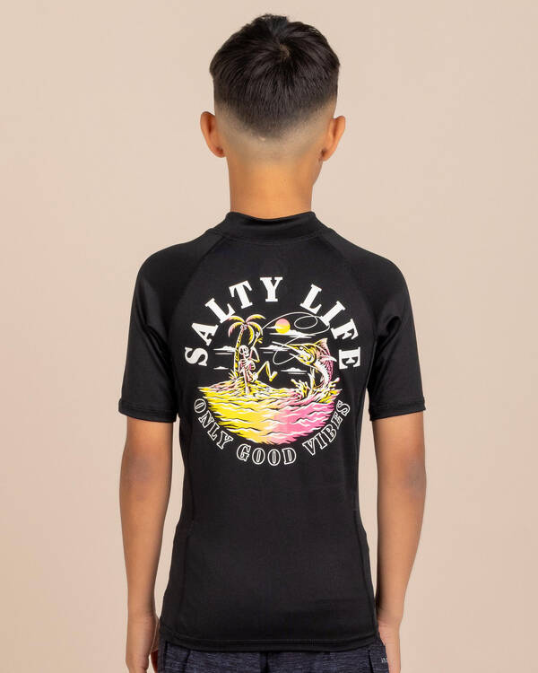Salty Life Boys' Good Vibes Short Sleeve Rash Vest for Mens