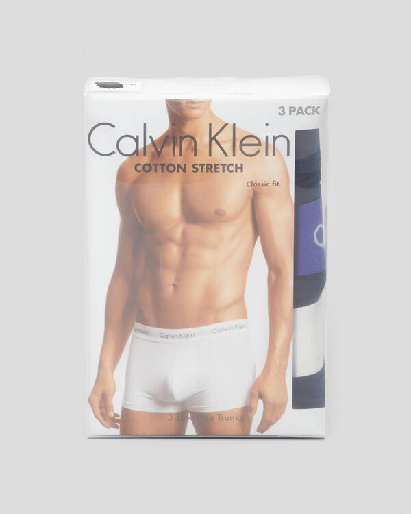 Calvin Klein Cotton Stretch Low Rise Trunks 3 Pack for Mens