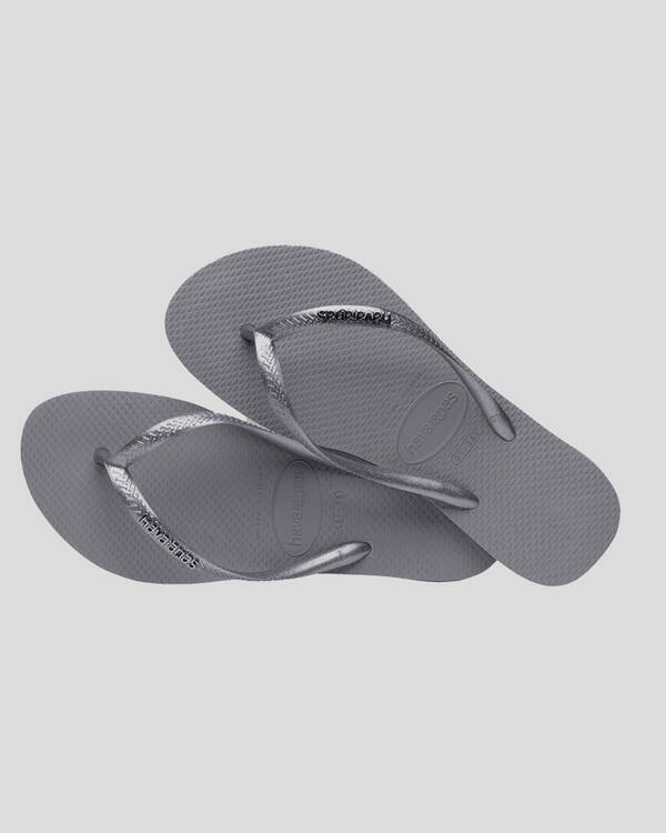 Havaianas Slim Metal Logo Thongs for Womens