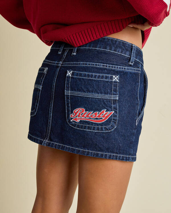 Rusty Billie Low Rise Denim Mini Skirt for Womens