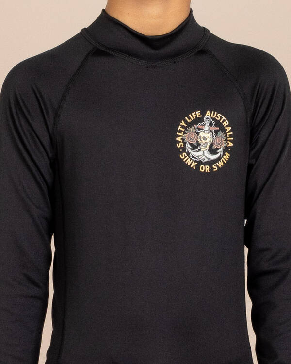 Salty Life Sink Or Swim Long Sleeve Rash Vest for Mens