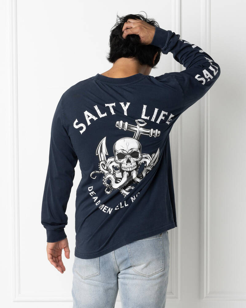 Salty Life Grim Long Sleeve T-Shirt for Mens