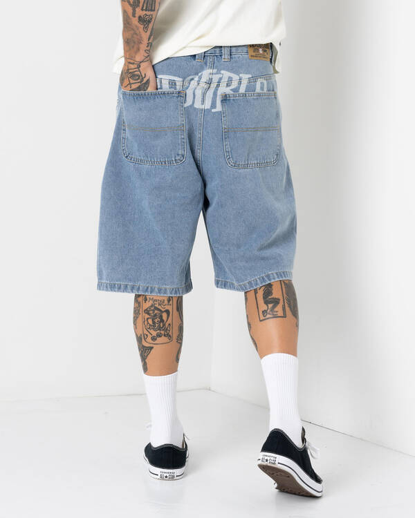 S-Double Print Denim Standard Shorts for Mens