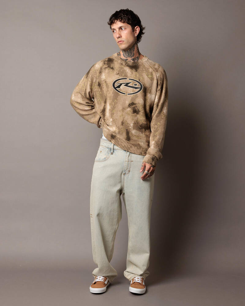Rusty Camo Ice Printed Crew Jumper for Mens