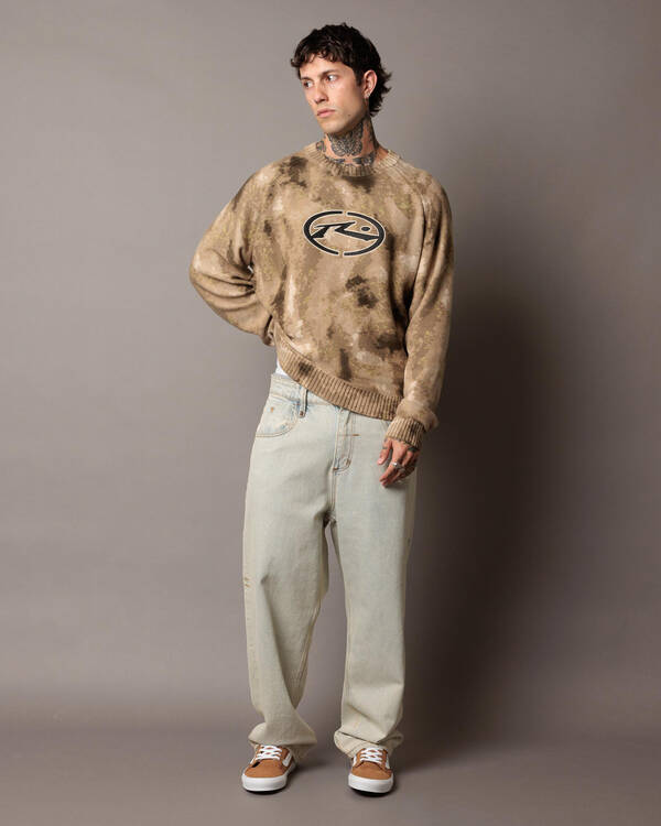Rusty Camo Ice Printed Crew Jumper for Mens