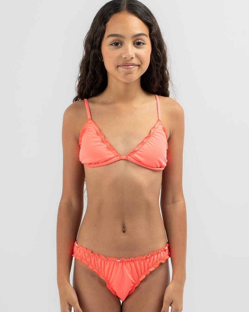 Kaiami Girls' Taylor Fluted Triangle Bikini Set for Womens