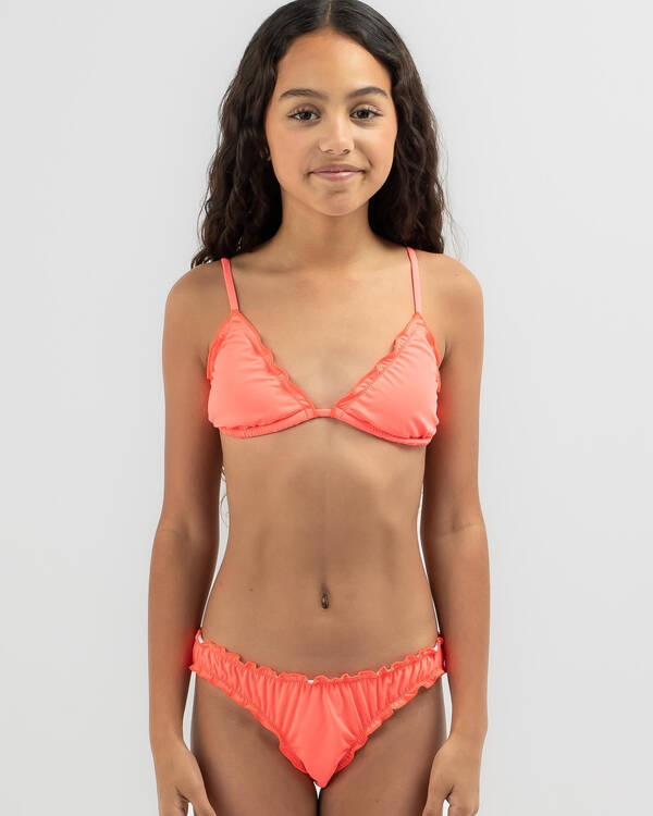 Kaiami Girls' Taylor Fluted Triangle Bikini Set for Womens