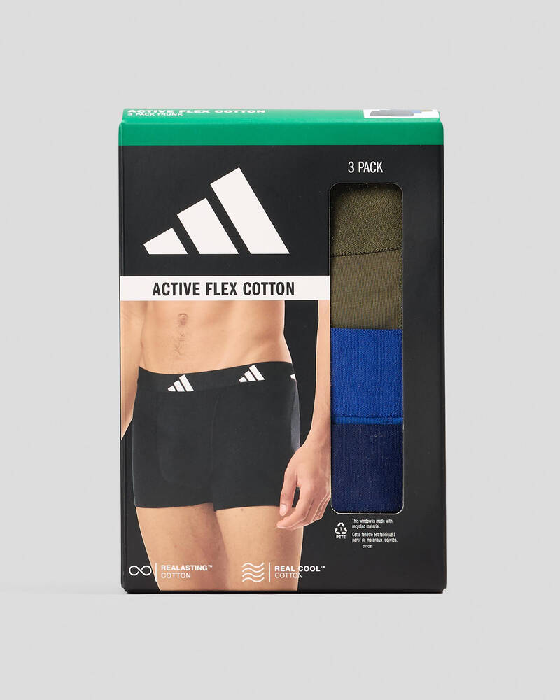 adidas Active Flex Cotton Trunk 3 Pack for Mens