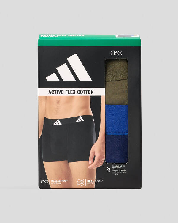 adidas Active Flex Cotton Trunk 3 Pack for Mens