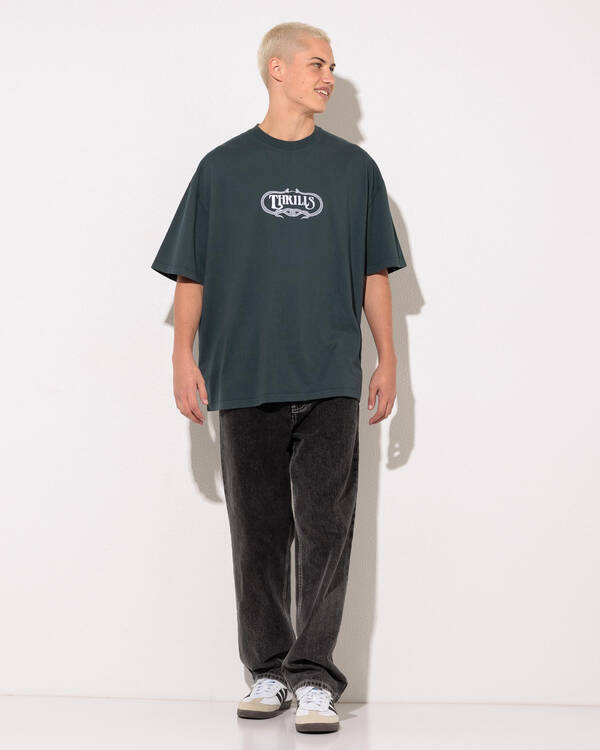 Thrills Double Time Oversize Box Tee for Mens