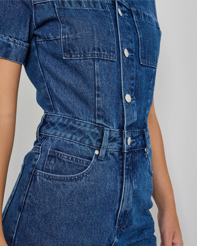 Afends Miami Hemp Denim Jumpsuit for Womens