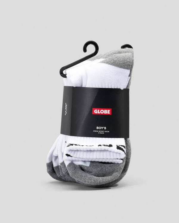Globe Boys' Quarter Socks 5 Pack for Mens