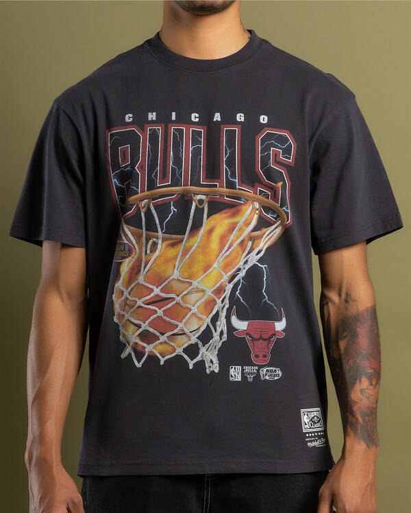 Mitchell & Ness Chicago Bulls Fire N Lightning T-Shirt for Mens