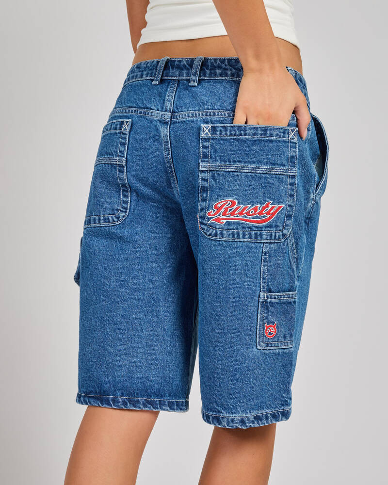 Rusty Billie Low Rise Carpenter Shorts for Womens
