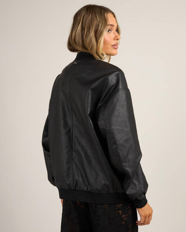 Ava And Ever Ace Faux Leather Bomber Jacket for Womens