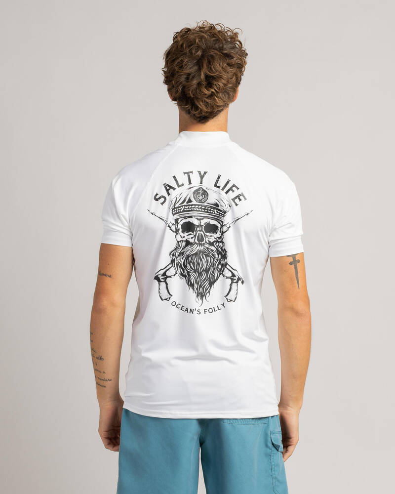 Salty Life Overboard Short Sleeve Rash Vest for Mens