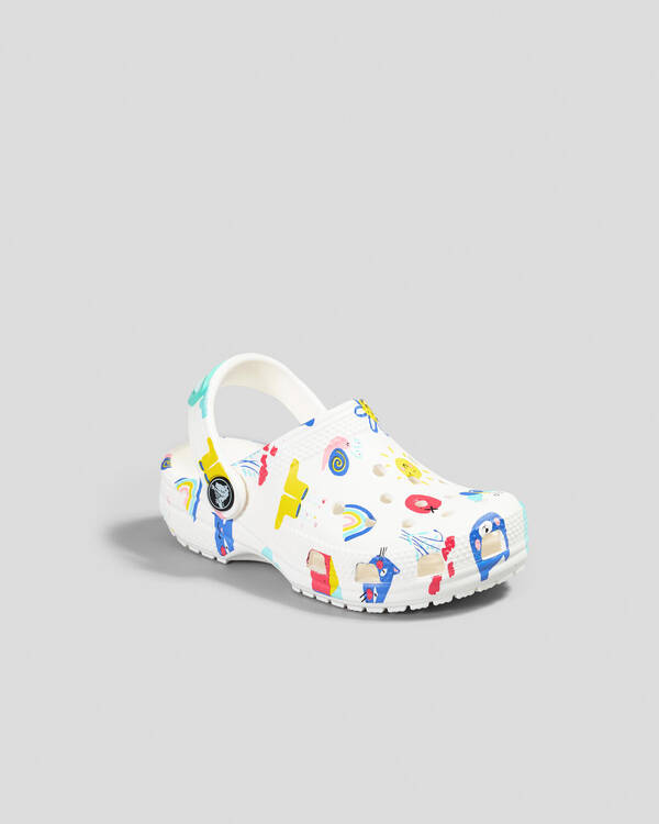 Crocs Toddlers' Classic Doodle Print Clogs for Unisex