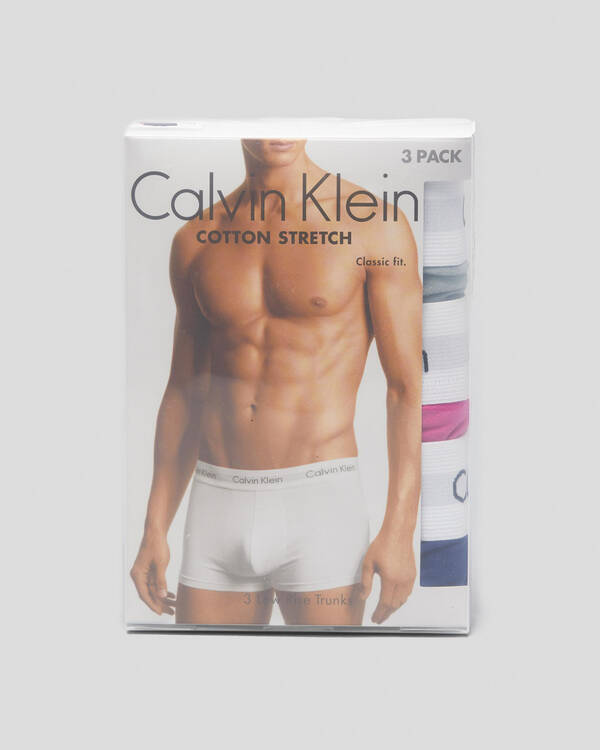 Calvin Klein Cotton Stretch Low Rise Trunks 3 Pack for Mens