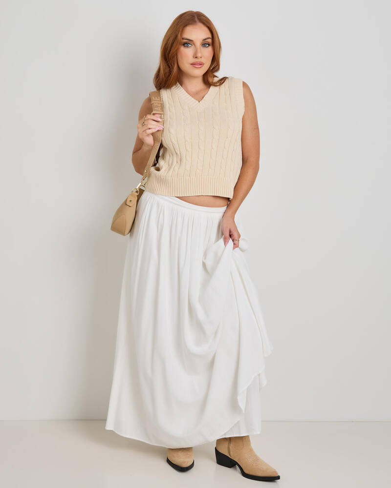 Ava And Ever On Campus Cable Knit Vest for Womens