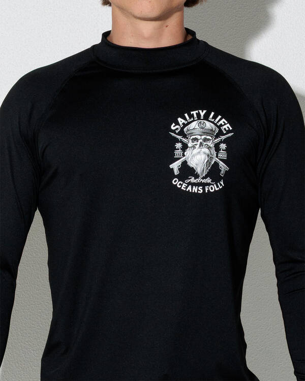 Salty Life Sailor's Oath Long Sleeve Rash Vest for Mens
