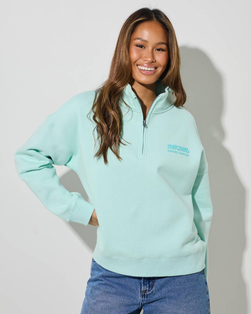 Rip Curl Surf Puff Quarter Zip Sweatshirt for Womens