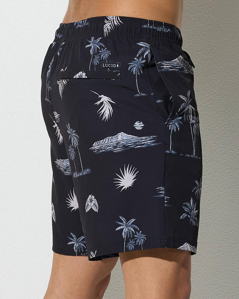 Lucid Nightfall Elastic Waist Board Shorts for Mens