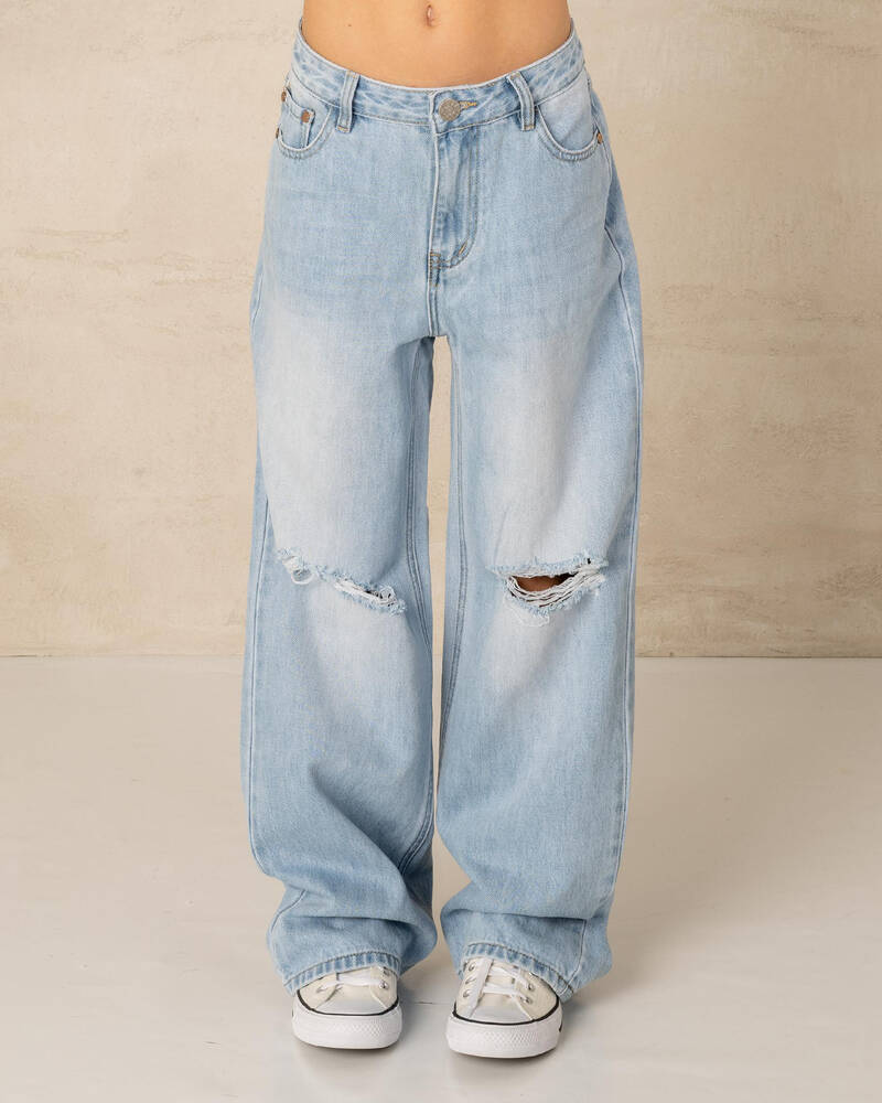 DESU Girls' Stones Straight Leg Jeans for Womens