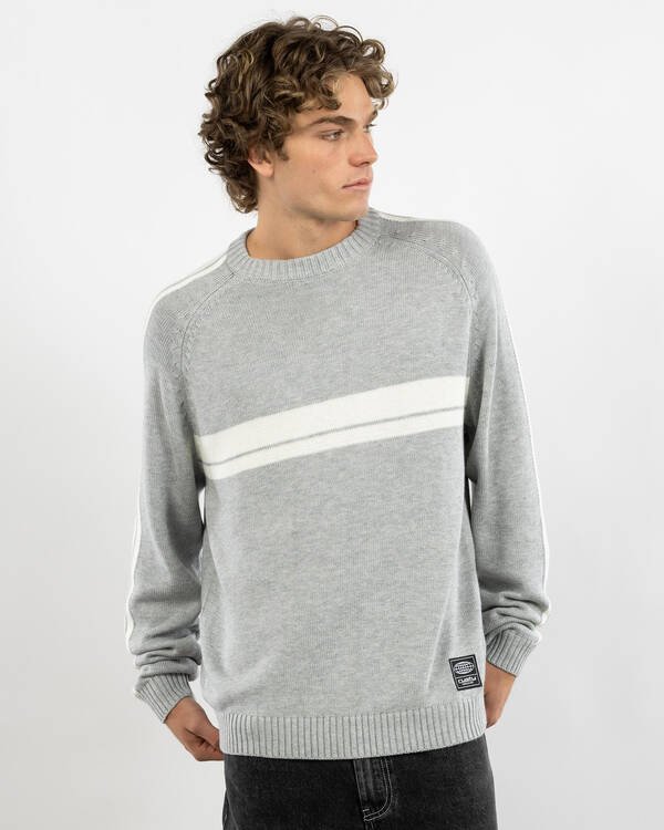Rusty White Lines 2.0 Knitted Crew Jumper for Mens