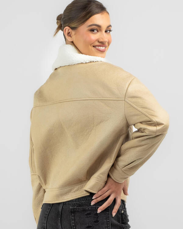 Ava And Ever Frenchy Faux Leather Jacket for Womens