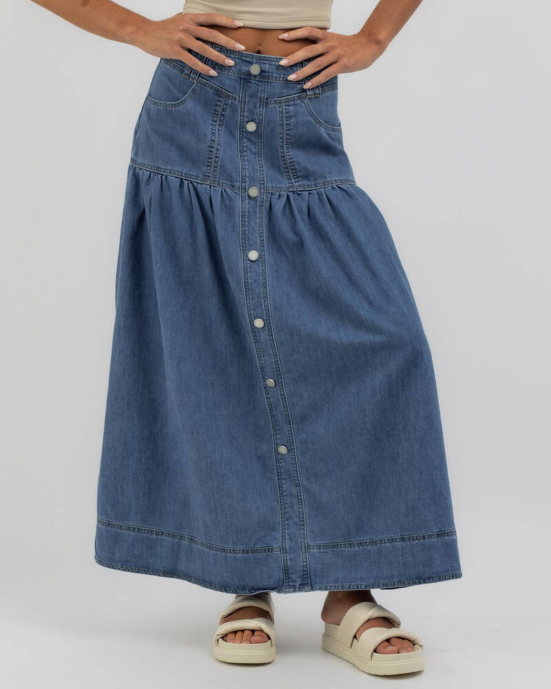 Country Denim Clara Maxi Skirt for Womens