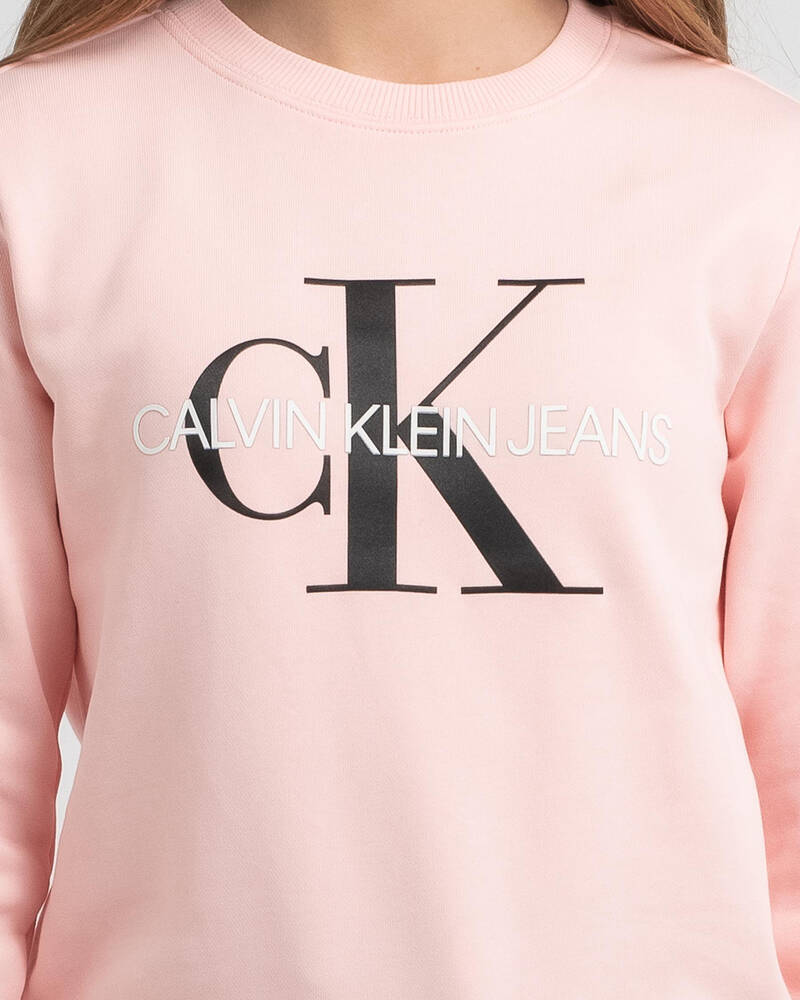 Calvin Klein Girls' Monogram Logo Sweatshirt for Womens