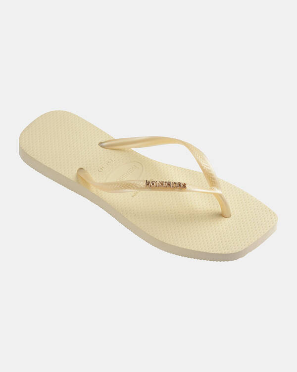 Havaianas Slim Square Metal Logo Thongs for Womens