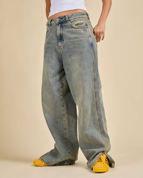 Worship Supplies Messenger Bag Baggy Split Jeans for Womens