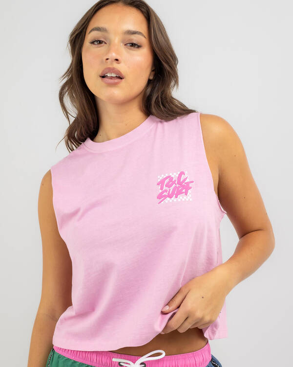 Town & Country Surf Designs Boarder Check Tank Top for Womens