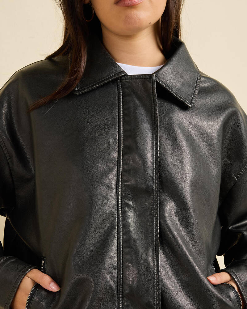 Ava And Ever Maverick Faux Leather Bomber Jacket for Womens