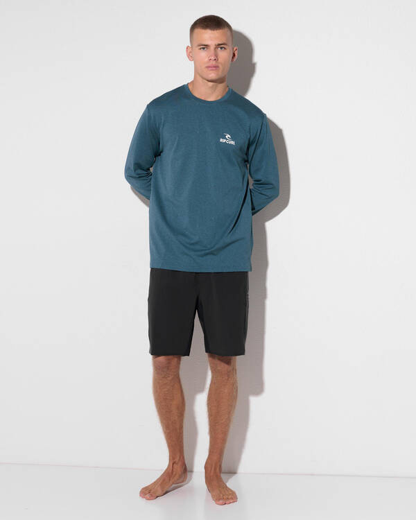 Rip Curl Stack Brand Icon Long Sleeve Rash Vest for Mens