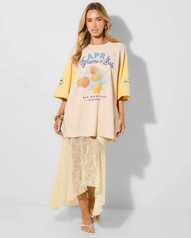 All About Eve Club Capri Oversized T-Shirt for Womens